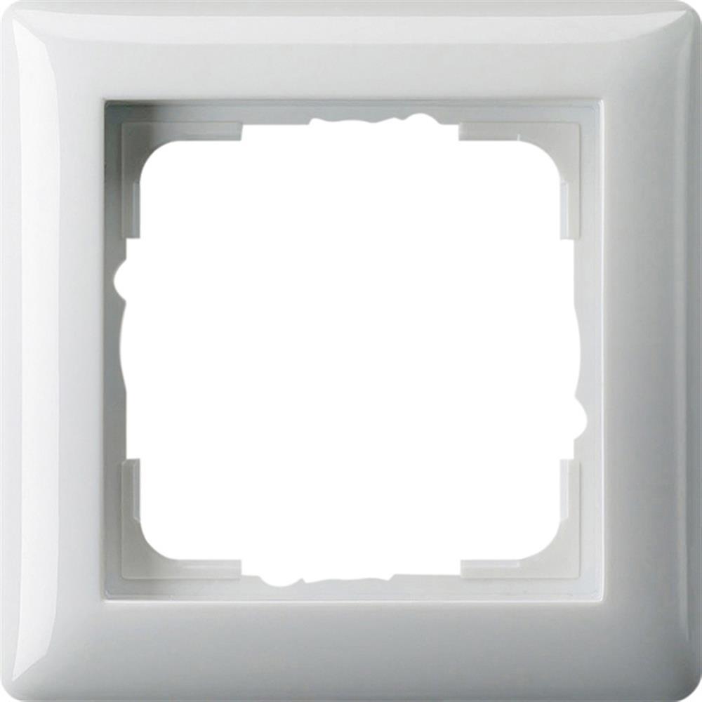 Standard 55 Rahmen, 1f, reinweiß, glänzend, Kunststoff, Unterputzmontage, Thermoplast, 021103 