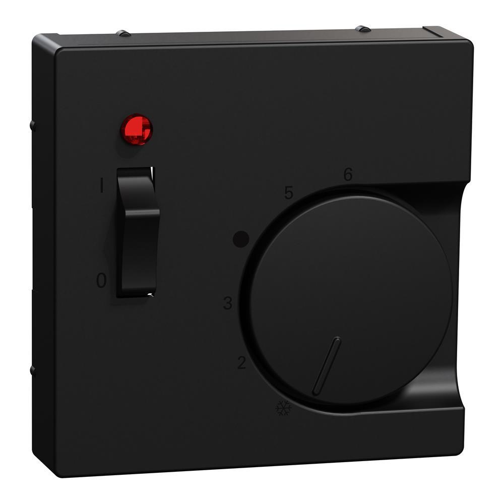 System M, Zentralplatte Thermostat, schwarz matt, Aqua Plastic