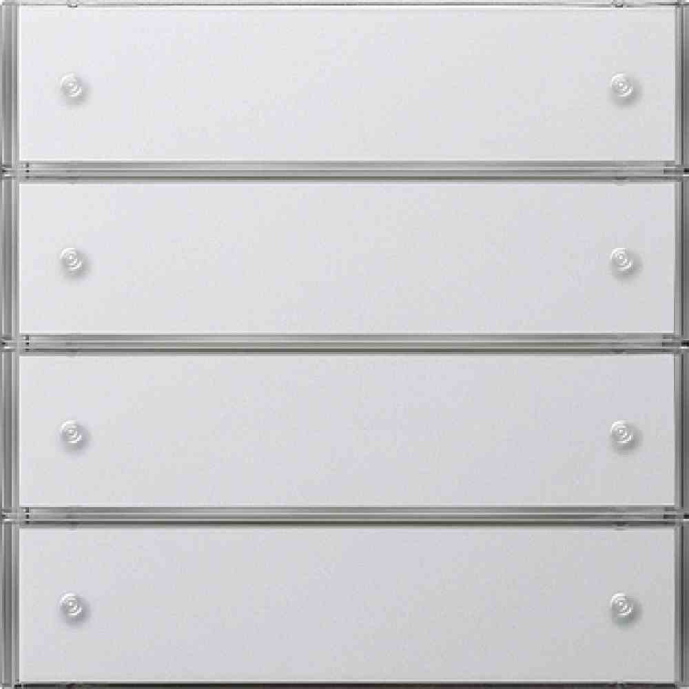 Fläche Tastsensor, KNX, Unterputz, reinweiß, glänzend, 4f, 4pkt, mit Raumthermostat, 2034112 