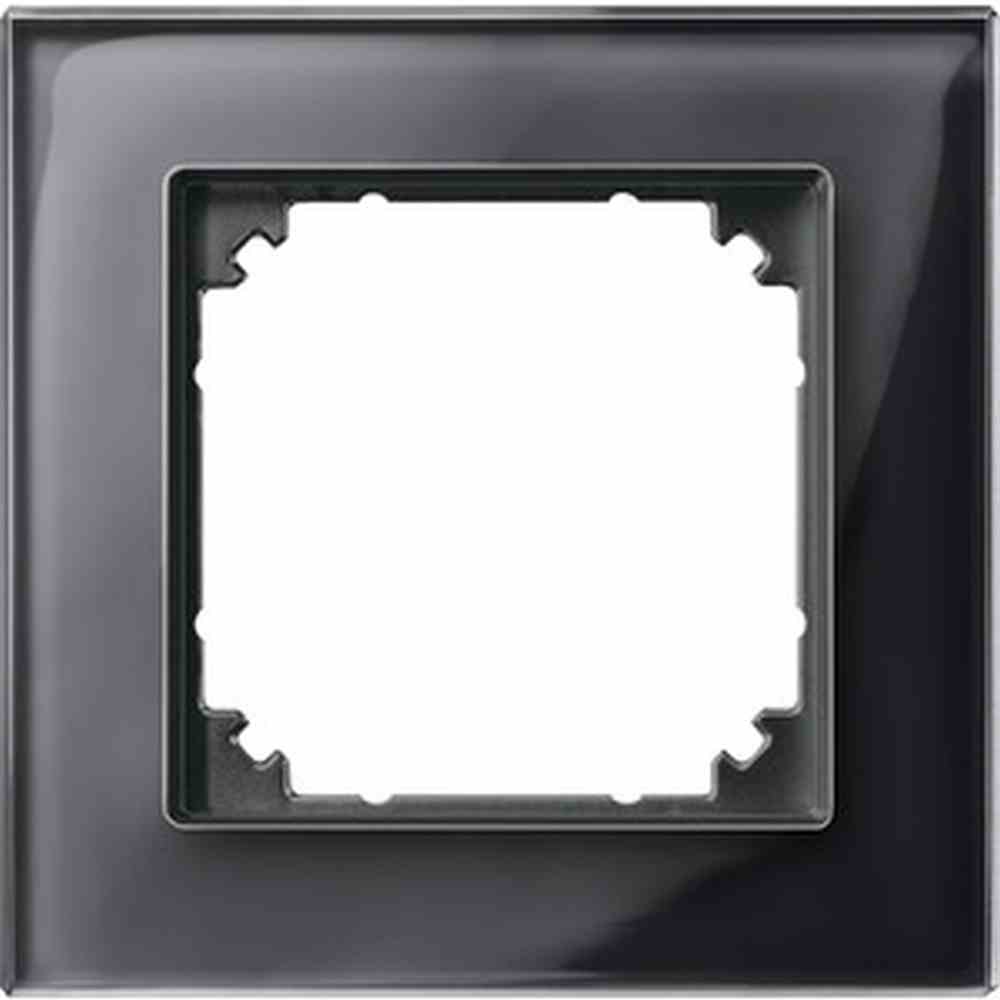 M-PLAN Rahmen, 1f, onyxschwarz, glänzend, Glas, geeignet für Geräteeinbaukanal, geeignet für Unterputz-Installation