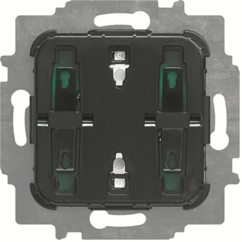 Drucktaster-Modul, schwarz, 0Ö, 0S, 0W, Unterputz, Rückmeldekontakt, mit Beleuchtung, IP20, ohne Aufdruck, matt