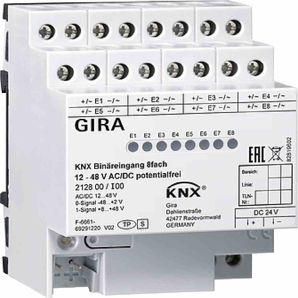 Binäreingang, Bussystem KNX, REG, 4TE, mit LED-Anzeige, 8f 