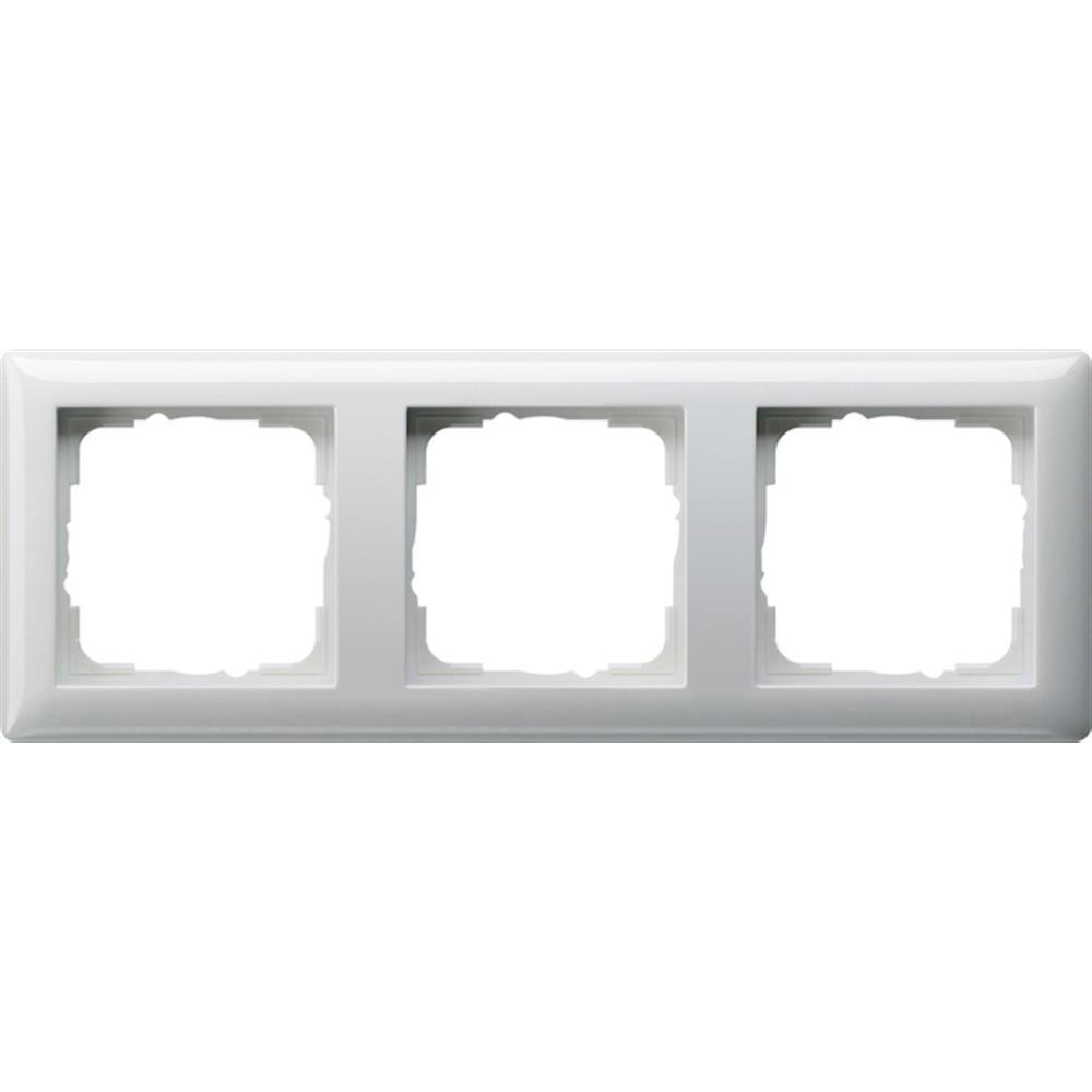 Standard 55 Rahmen, 3f, reinweiß, glänzend, Kunststoff, geeignet für Geräteeinbaukanal, Unterputzmontage, Thermoplast, 021303