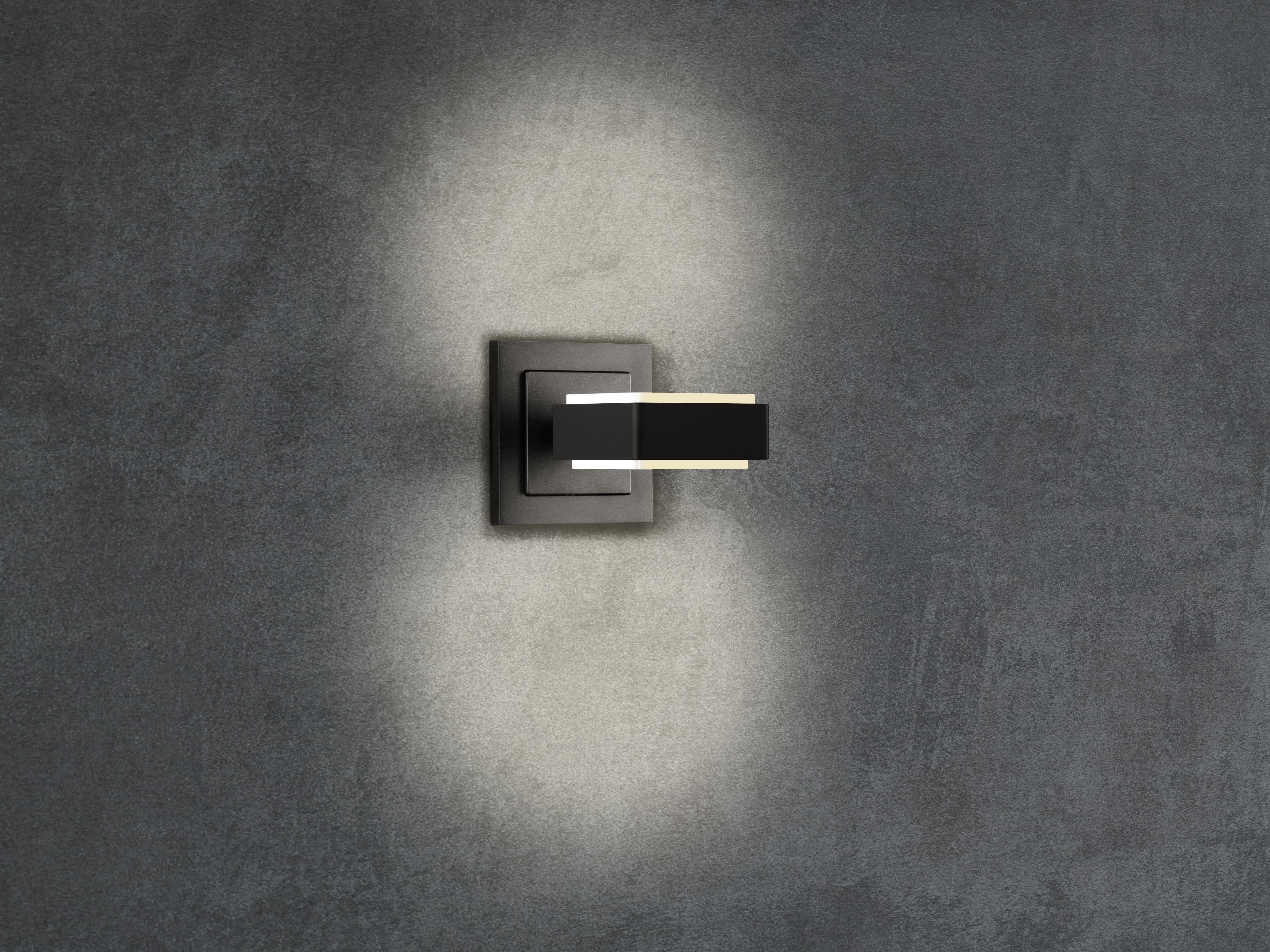 qles Bundle Wandlampe LED warmweiß (3000K) Anthrazit + Merten Rahmen System-M Anthrazit qles Bundle Wandlampe LED warmweiß (3000K) Anthrazit + Merten Rahmen System-M Anthrazit