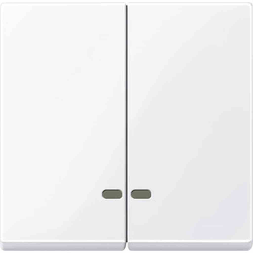 System M Wippe Serien, Schalter/Taster, aktivweiß, glänzend, Sonderaufdruck, Kontrollfenster/Lichtauslass