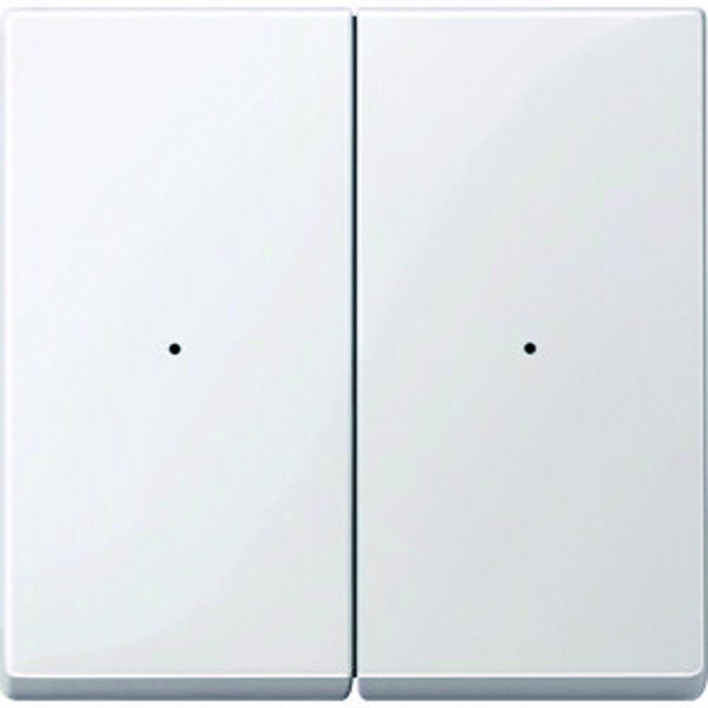 System M Wippe zweiteilig, Schalter/Dimmer, polarweiß, glänzend, ohne ISO Aufdruck, Kontrollfenster/Lichtauslass