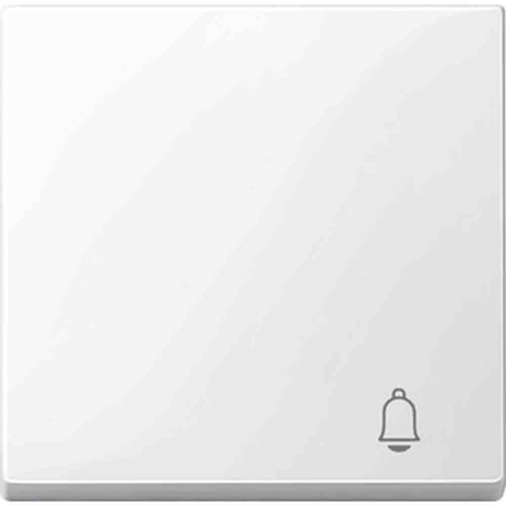 System M Wippe einteilig, Schalter/Taster, polarweiß, glänzend, Symbol Klingel, geeignet für Bussystem-Tasterankopplung