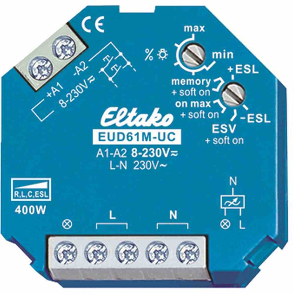 Dimmer, 400W, universal, Einbauinstallation, Lichtwertspeicher 