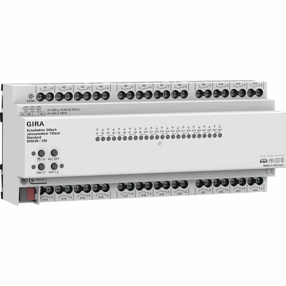 KNX Schaltaktor 24fach Jalousieaktor 12fach , REG, Montage auf DIN-Hutschiene 