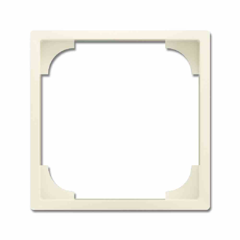 solo Zentralplatte für Zwischenring, elfenbein-weiß, glänzend, Klemmbefestigung, ohne Beschriftungsfeld