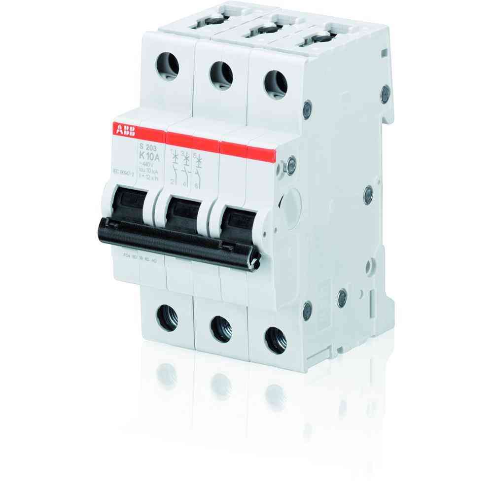 Leitungsschutzschalter, AC, C, 10A, 3p, 400V, 10kA, 3TE, 50Hz, Zusatzeinrichtungen möglich, IP20 