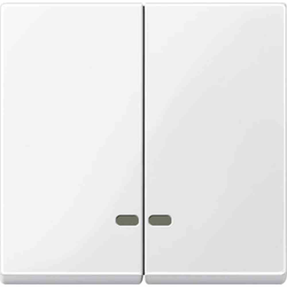 System M Wippe Serien, Schalter/Taster, polarweiß, glänzend, Sonderaufdruck, Kontrollfenster/Lichtauslass