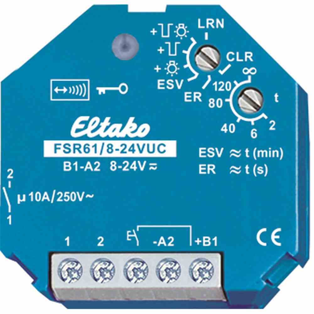 FSR61/8-24V UC Funkaktor Stromstoß-Schaltrelais, 1 Schließer potenzialfrei 10A/250VAC