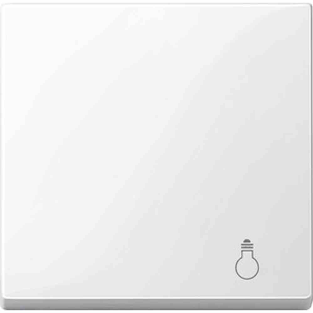 System M Wippe einteilig, Schalter/Taster, polarweiß, glänzend, Symbol Licht, geeignet für Bussystem-Tasterankopplung
