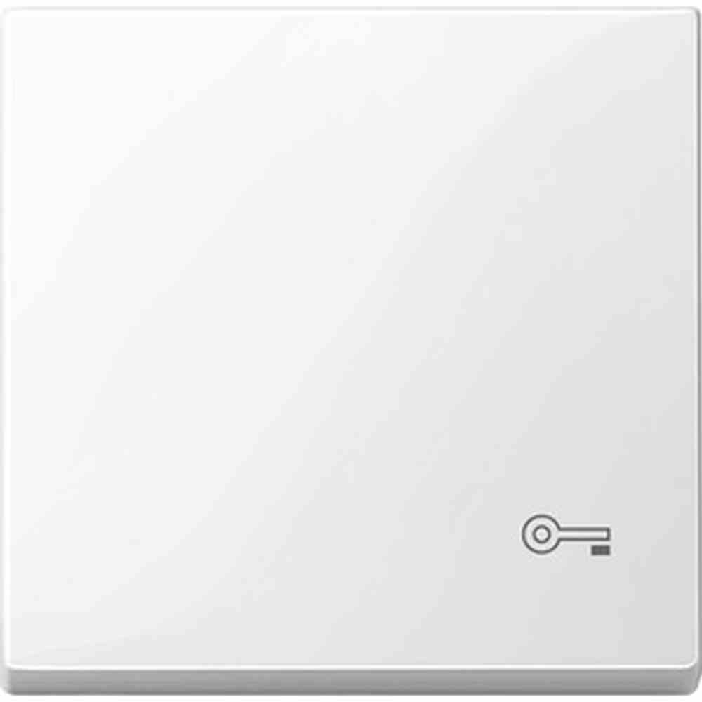 System M Wippe einteilig, Schalter/Taster, polarweiß, glänzend, Sonderaufdruck, geeignet für Bussystem-Tasterankopplung